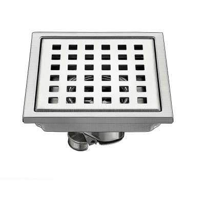 Square Stainless Steel Grid Panel Tile Inserted Into Shower Room Kitchen Drainage Floor Drain