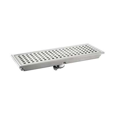 For Shower with Grate Cover Linear Floor Drain Brushed Nickel, Bathroom Drain for tile insert